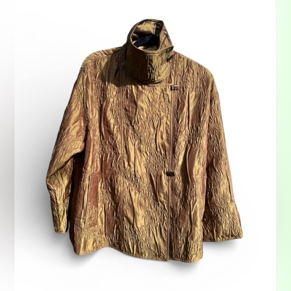 Mycra Pac Life Reversible Travel Raincoat Metallic Jacquard Size 0/XS Petite